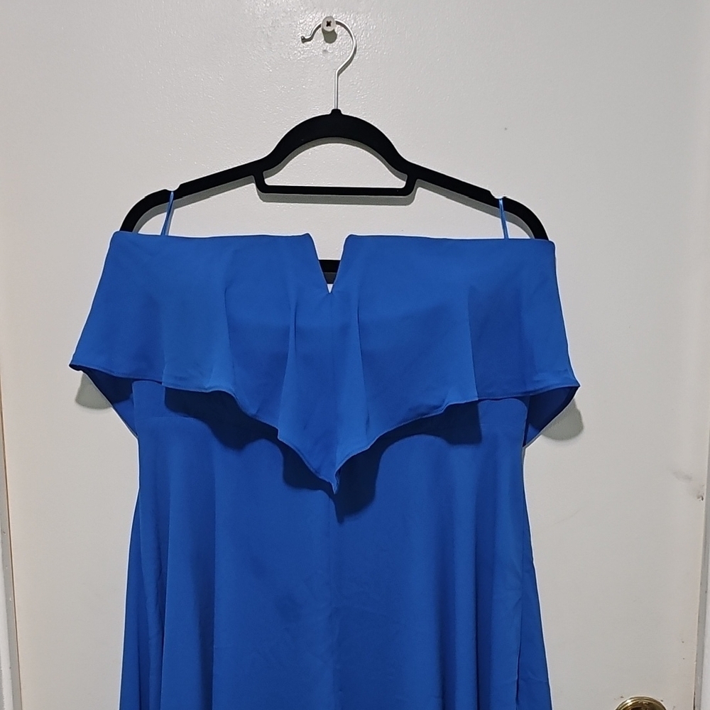 Express Strapless Blue Dress